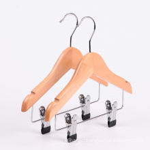 Hot sale baby clothes hanger,children's wooden coat hangers ,decorative children hanger with clips for wholesale